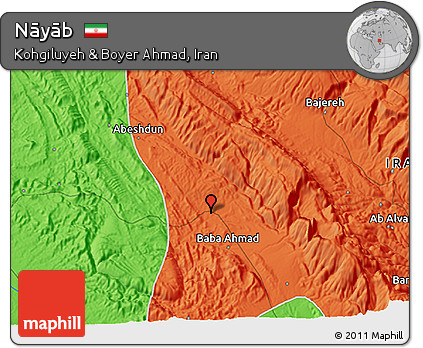 Political 3D Map of Nāyāb