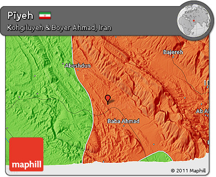 Political 3D Map of Pīyeh