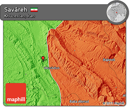 Political 3D Map of Savāreh