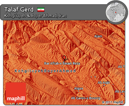 Political 3D Map of Talaf Gerd