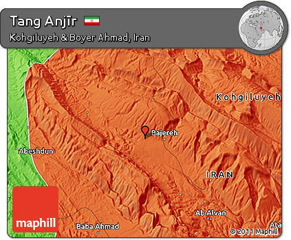 Political 3D Map of Tang Anjīr