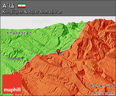 Political 3D Map of A`lā