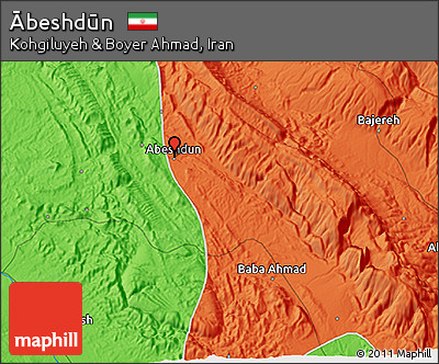 Political 3D Map of Ābeshdūn