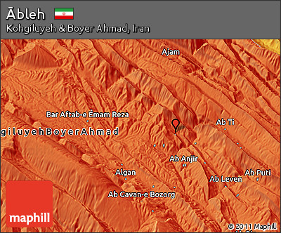 Political 3D Map of Ābleh