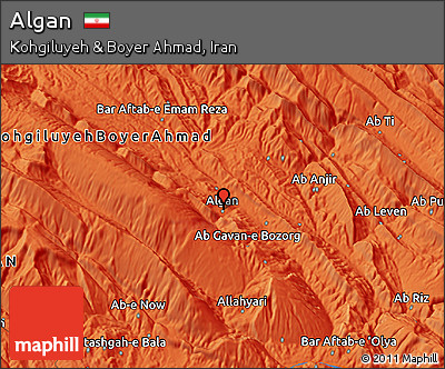 Political 3D Map of Algan