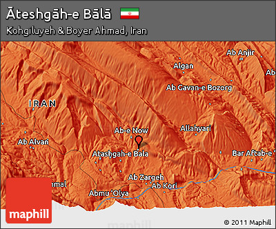 Political 3D Map of Āteshgāh-e Bālā
