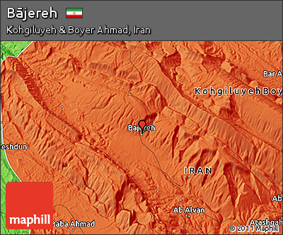 Political 3D Map of Bājereh