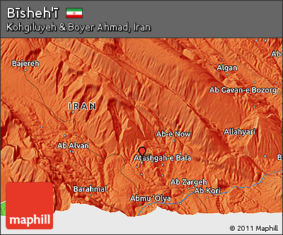 Political 3D Map of Bīsheh'ī