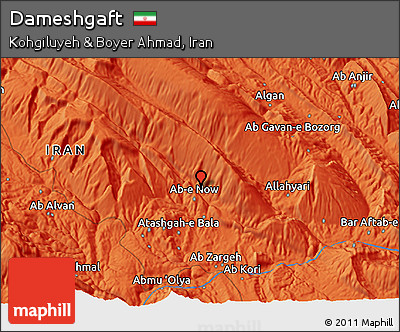 Political 3D Map of Dameshgaft
