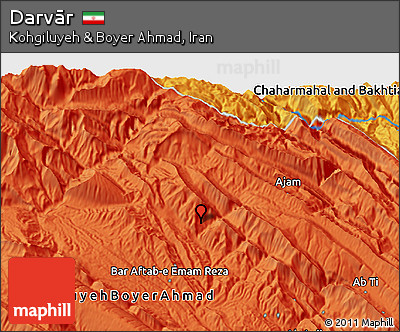Political 3D Map of Darvār