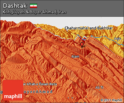 Political 3D Map of Dashtak