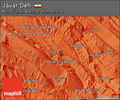 Political 3D Map of Jāvar Deh