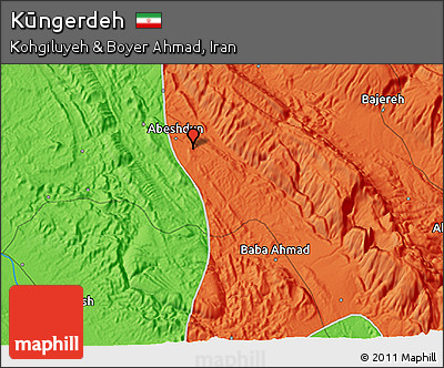 Political 3D Map of Kūngerdeh