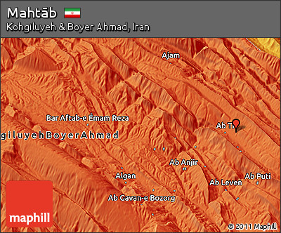 Political 3D Map of Mahtāb