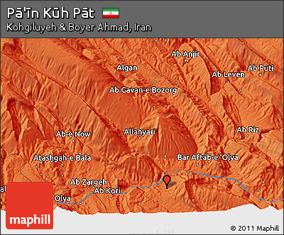 Political 3D Map of Pā'īn Kūh Pāt