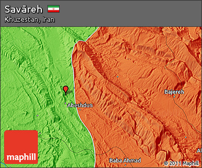 Political 3D Map of Savāreh