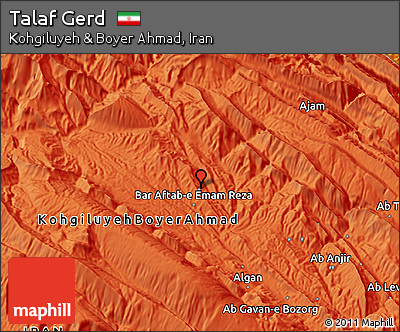 Political 3D Map of Talaf Gerd