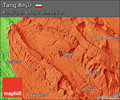 Political 3D Map of Tang Anjīr