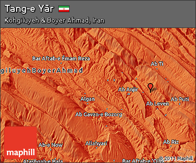 Political 3D Map of Tang-e Yār