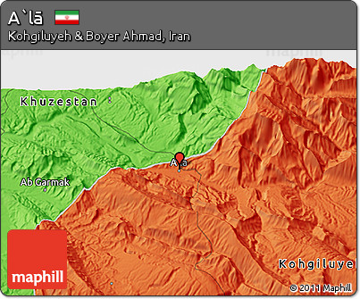 Political 3D Map of A`lā