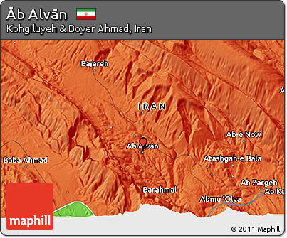 Political 3D Map of Āb Alvān