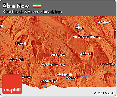 Political 3D Map of Āb-e Now