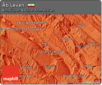 Political 3D Map of Āb Leven