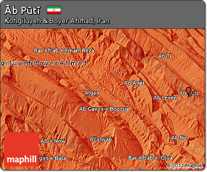 Political 3D Map of Āb Pūtī