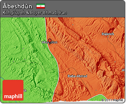 Political 3D Map of Ābeshdūn