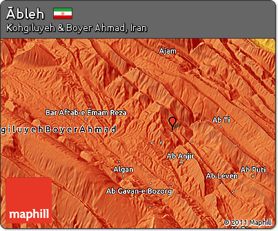 Political 3D Map of Ābleh