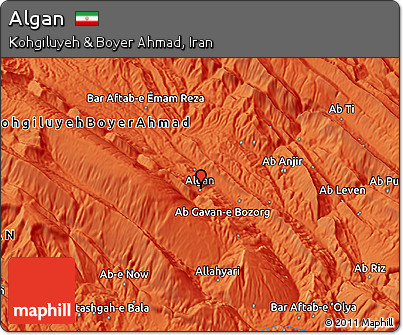 Political 3D Map of Algan