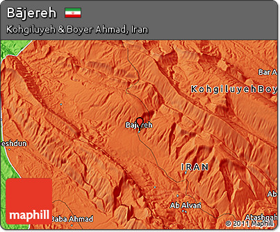 Political 3D Map of Bājereh