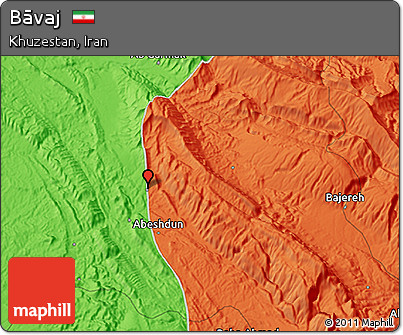 Political 3D Map of Bāvaj