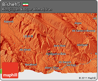 Political 3D Map of Bīsheh'ī