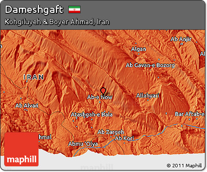 Political 3D Map of Dameshgaft