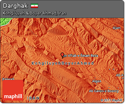 Political 3D Map of Darghak