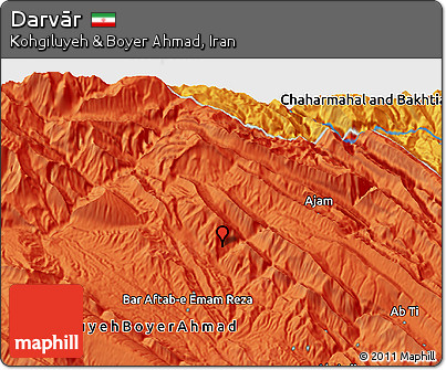 Political 3D Map of Darvār