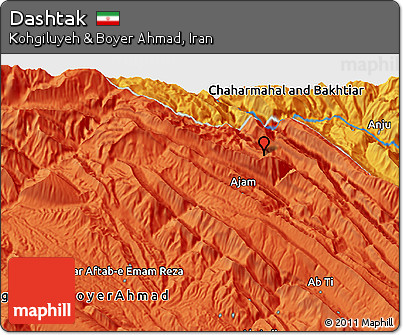 Political 3D Map of Dashtak