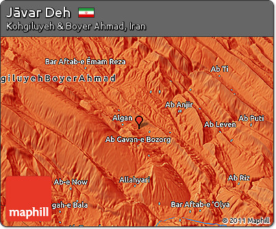 Political 3D Map of Jāvar Deh