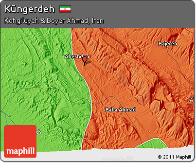 Political 3D Map of Kūngerdeh