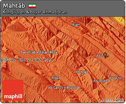 Political 3D Map of Mahtāb