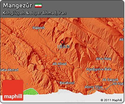Political 3D Map of Mangezūr