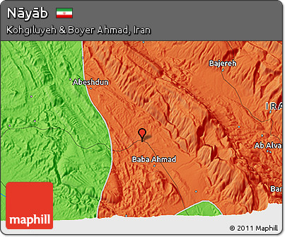 Political 3D Map of Nāyāb