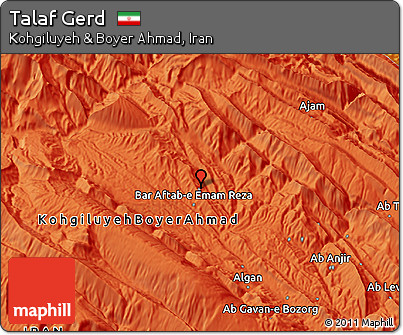 Political 3D Map of Talaf Gerd