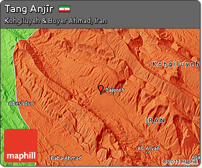 Political 3D Map of Tang Anjīr