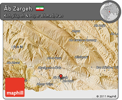 Satellite 3D Map of Āb Zargeh