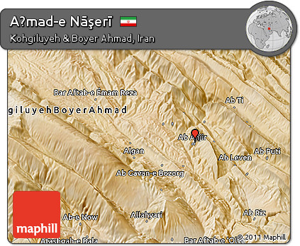 Satellite 3D Map of Aḩmad-e Nāşerī
