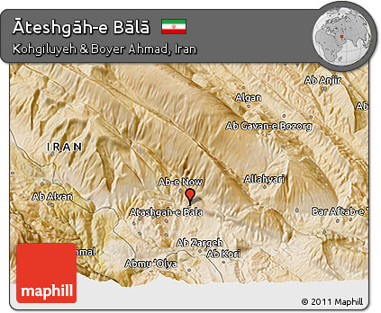 Satellite 3D Map of Āteshgāh-e Bālā