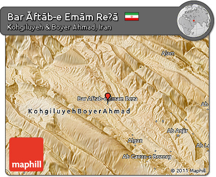 Satellite 3D Map of Bar Āftāb-e Emām Reẕā