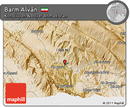 Satellite 3D Map of Barm Alvān